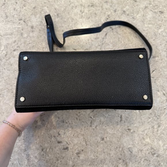 NWOT KATE SPADE NEW YORK HAYES SUEDE SMALL SATCHEL BLACK - Picture 8 of 10